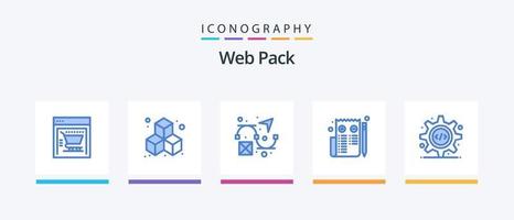 Web Pack Blue 5 Icon Pack Including . source code. design. programming interface. web. Creative Icons Design vector