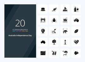 20 Australia Independence Day Solid Glyph icon for presentation vector