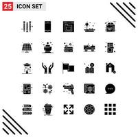 Set of 25 Modern UI Icons Symbols Signs for eco play document game joystick Editable Vector Design Elements