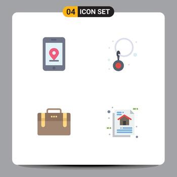 Stock Vector Icon Pack of 4 Line Signs and Symbols for mobile motivation drop bag data Editable Vector Design Elements