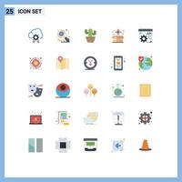 Modern Set of 25 Flat Colors and symbols such as api delivery cactos crate box Editable Vector Design Elements