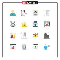 16 Universal Flat Colors Set for Web and Mobile Applications education e ads device press Editable Pack of Creative Vector Design Elements