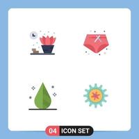 4 Thematic Vector Flat Icons and Editable Symbols of home tool shorts color gear Editable Vector Design Elements