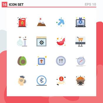 usuario interfaz paquete de dieciséis básico plano colores de ajuste diseño misión creativo arriba editable paquete de creativo vector diseño elementos
