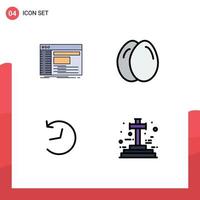 4 Creative Icons Modern Signs and Symbols of admin logo root egg cross Editable Vector Design Elements