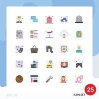 Group of 25 Modern Flat Colors Set for upload cloud message e counter Editable Vector Design Elements