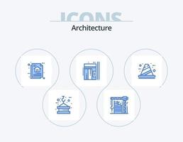 Architecture Blue Icon Pack 5 Icon Design. lift. elevator. interior. program algorithm. data architecture vector
