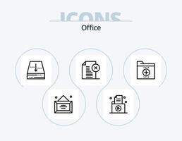 oficina línea icono paquete 5 5 icono diseño. correo. carta. oficina. caja. dinero vector