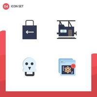 4 Universal Flat Icons Set for Web and Mobile Applications arrow medical security transport website Editable Vector Design Elements