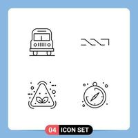 Group of 4 Filledline Flat Colors Signs and Symbols for transport item nxt crypto currency camping Editable Vector Design Elements