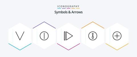 Symbols and Arrows 25 Line icon pack including . info. new vector