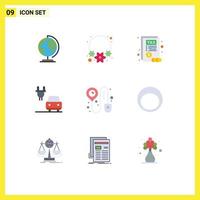 9 Universal Flat Color Signs Symbols of bracelet online report check in electric Editable Vector Design Elements