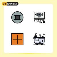 4 Creative Icons Modern Signs and Symbols of ancient new video web plus Editable Vector Design Elements