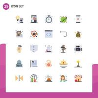 25 Creative Icons Modern Signs and Symbols of amplifier healthy alarm fruit time Editable Vector Design Elements