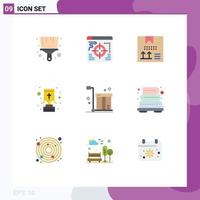 Flat Color Pack of 9 Universal Symbols of logistic box design christian cross goblet Editable Vector Design Elements