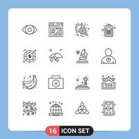 16 User Interface Outline Pack of modern Signs and Symbols of coin list hepatitis education check Editable Vector Design Elements