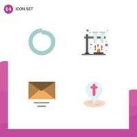 Pack of 4 Modern Flat Icons Signs and Symbols for Web Print Media such as bolt location chemistry mail easter Editable Vector Design Elements