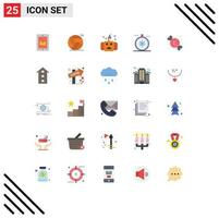 Group of 25 Flat Colors Signs and Symbols for candy navigation all direction horror Editable Vector Design Elements