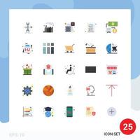 Universal Icon Symbols Group of 25 Modern Flat Colors of click options data menu food Editable Vector Design Elements