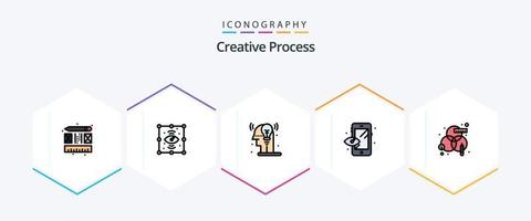 Creative Process 25 FilledLine icon pack including design. process. process. creative. process vector