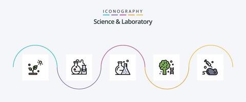 Science Line Filled Flat 5 Icon Pack Including . science. knowledge. mouse. experiment vector
