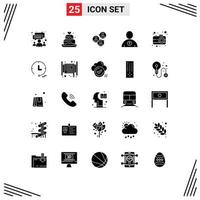 Set of 25 Modern UI Icons Symbols Signs for interface user focus group up modern Editable Vector Design Elements