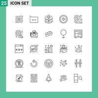 25 Creative Icons Modern Signs and Symbols of find left box user interface button Editable Vector Design Elements