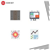 User Interface Pack of 4 Basic Flat Icons of box finance stock blogging fund Editable Vector Design Elements