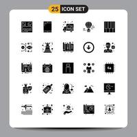 Set of 25 Modern UI Icons Symbols Signs for piano keyboard time audio hot Editable Vector Design Elements