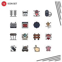 Pack of 16 creative Flat Color Filled Lines of http error error local sound mixer Editable Creative Vector Design Elements