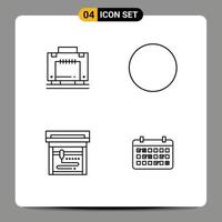 Set of 4 Modern UI Icons Symbols Signs for hotel calendar luggage wifi mounth Editable Vector Design Elements