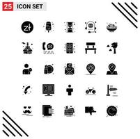 25 Creative Icons Modern Signs and Symbols of dates global hour discussion communication Editable Vector Design Elements