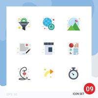 User Interface Pack of 9 Basic Flat Colors of medical healthcare world news file success Editable Vector Design Elements