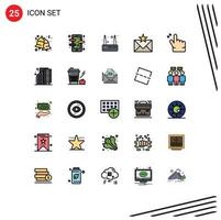 25 Creative Icons Modern Signs and Symbols of gesture favorites language app envelope communication Editable Vector Design Elements