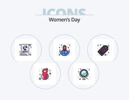 De las mujeres día línea lleno icono paquete 5 5 icono diseño. día. mujer. mujer. señales. Pareja vector