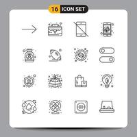 16 Creative Icons Modern Signs and Symbols of pills bottle hardware speaker marketing Editable Vector Design Elements