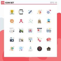 User Interface Pack of 25 Basic Flat Colors of science innovation development human logical linking Editable Vector Design Elements