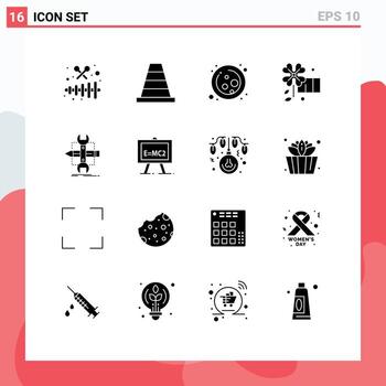 16 Solid Glyph concept for Websites Mobile and Apps sketch design molecule build flower Editable Vector Design Elements