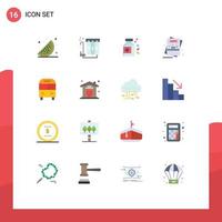 Modern Set of 16 Flat Colors and symbols such as deliver auto medicine page eid Editable Pack of Creative Vector Design Elements