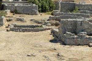 Ancient greek antique excavations Tauric Chersonesos for tourists photo
