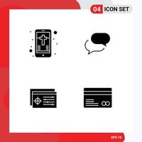 Set of Modern UI Icons Symbols Signs for mobile controller cross sms object Editable Vector Design Elements