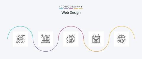 web diseño línea 5 5 icono paquete incluso proteccion. web página. creatividad. medalla. Insignia vector