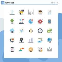 25 Creative Icons Modern Signs and Symbols of report file dining document sweet Editable Vector Design Elements