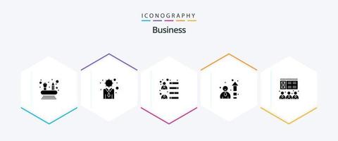 Business 25 Glyph icon pack including . presentation. development. lecture. performance vector