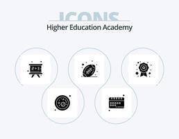 Academy Glyph Icon Pack 5 Icon Design. pupil. sport. study. ball. accounting vector