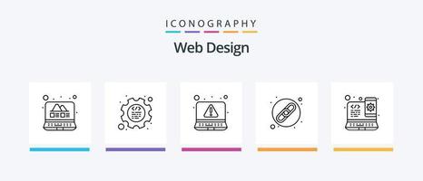 web diseño línea 5 5 icono paquete incluso diseño. móvil. lupa controlar. aplicación creativo íconos diseño vector