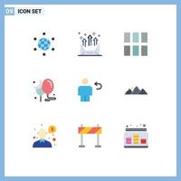 Set of 9 Modern UI Icons Symbols Signs for back party editing night balloon Editable Vector Design Elements