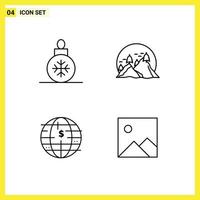 User Interface Pack of 4 Basic Filledline Flat Colors of ball future of money decoration nature blockchain Editable Vector Design Elements