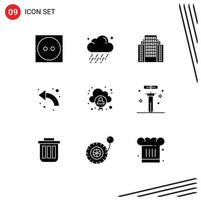 9 Creative Icons Modern Signs and Symbols of account left address curved arrow Editable Vector Design Elements