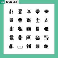 Set of 25 Modern UI Icons Symbols Signs for fight easter measuring egg property Editable Vector Design Elements